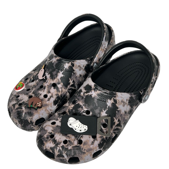 Crocs Classic Bleach Dye Slip On With Jibits Mules Clogs Size 10 (M) / 12 (W) - Picture 9 of 13